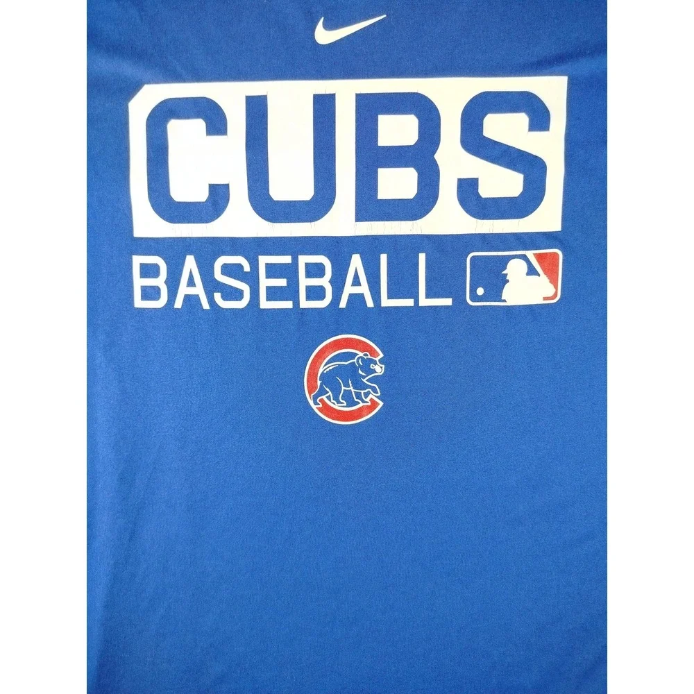 Chicago Cubs Shirt Mens Medium Blue MLB Baseball Nike Dri Fit Authentic Tee